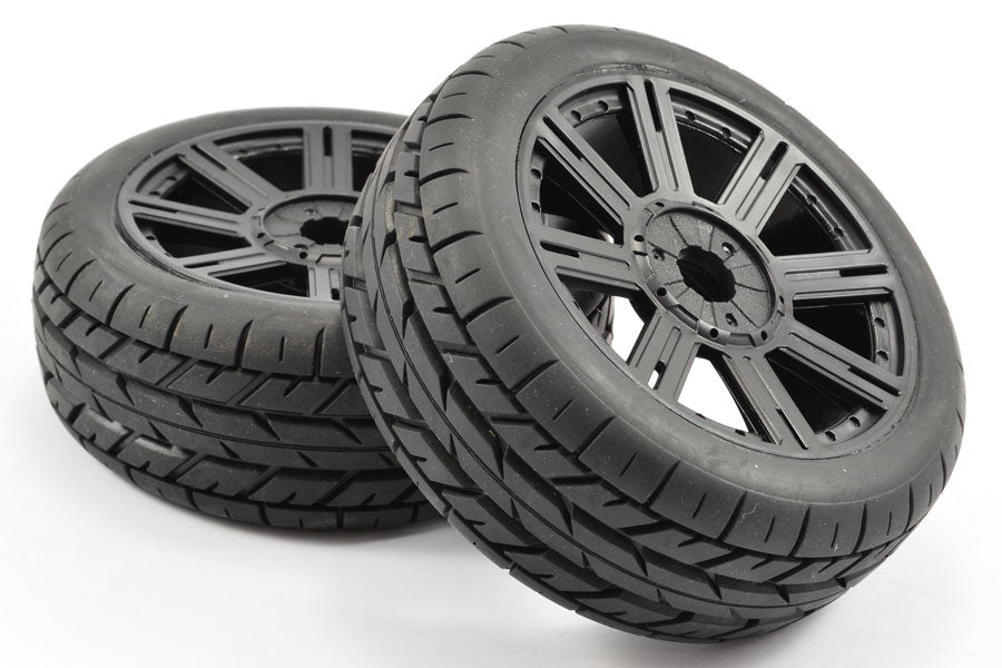 FASTRAX 1/8 EAGLE TREAD MOUNTED ON 8-SPOKE BLACK (PR)