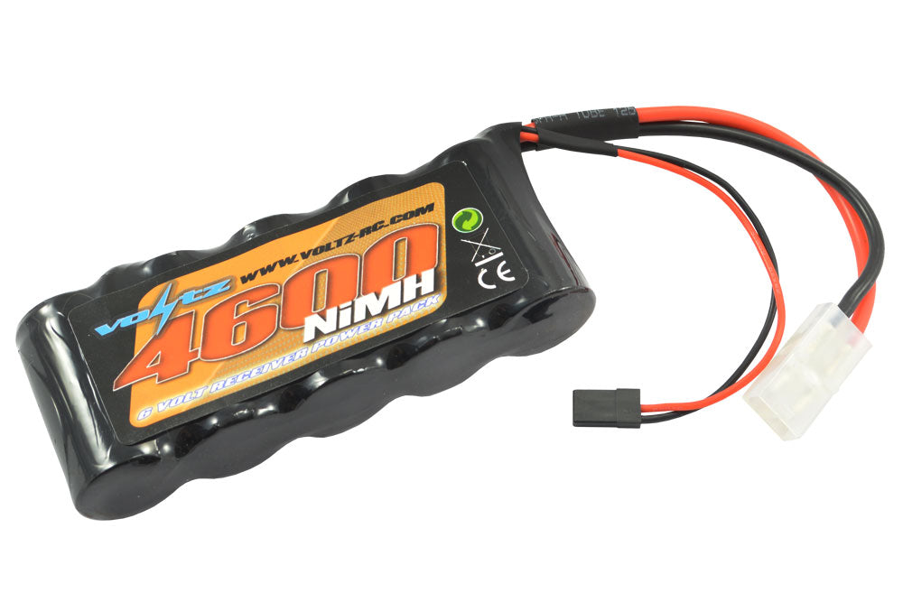VOLTZ 4600MAH 6.0V RECEIVER SUB-C PACK STICK BATTERY W/BEC/JR PLUG