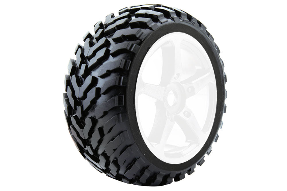 FASTRAX 1/8 TRUGGY ARROW MTD ON 5-SPOKE WHITE 0 OFFSET(PR)