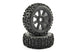 FASTRAX 1/8 ROCK BLOCK MOUNTED ON 8-SPOKE BLACK (PR)