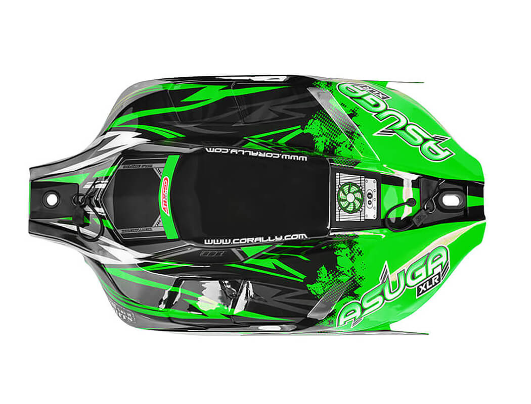 CORALLY POLYCARBONATE BODY ASUGA XLR PAINTED GREEN CUT 1 PC