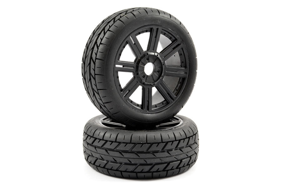 FASTRAX 1/8 EAGLE TREAD MOUNTED ON 8-SPOKE BLACK (PR)