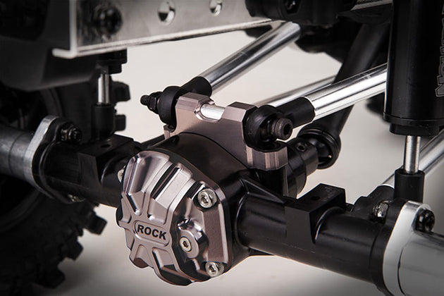 GMADE REAR UPPER LINK MOUNT (TITANIUM GREY) FOR GS01 AXLE