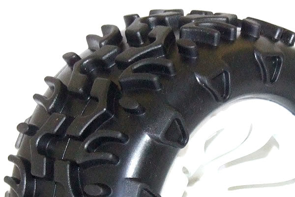 FTX CARNAGE MOUNTED WHEEL/TYRE COMPLETE PAIR - WHITE