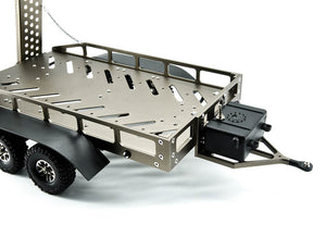 FASTRAX DUAL-AXLE TRAILER W/RAMPS & LEDS (MED 1/12-1/18) - TITANIUM