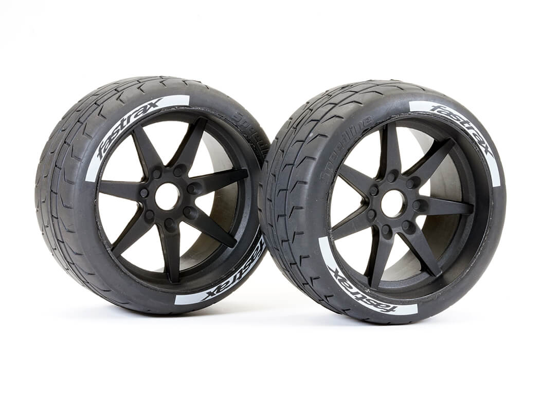 FASTRAX SUPAFORZA WIDE REAR 52° TYRES/BLACK 17MM HEX WHEELS