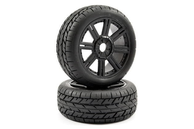 FASTRAX 1/8 EAGLE TREAD MOUNTED ON 8-SPOKE BLACK (PR)