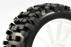 FASTRAX 1/8 PREMOUNTED BUGGY TYRES 'ROCK-BLOCK/12 SPOKE'