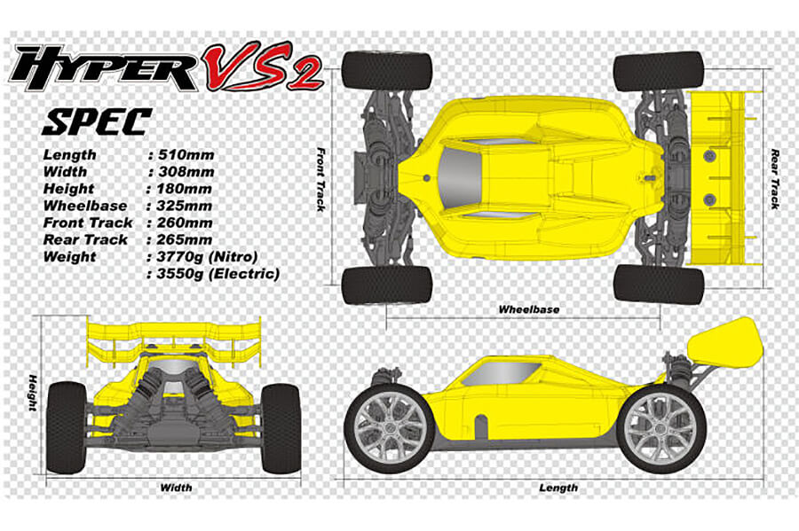 HOBAO HYPER VS2 1/8 RTR BUGGY W/150A ESC,18KG SERVO,2.4G
