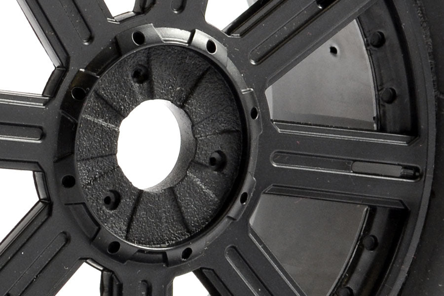 FASTRAX 1/8 EAGLE TREAD MOUNTED ON 8-SPOKE BLACK (PR)