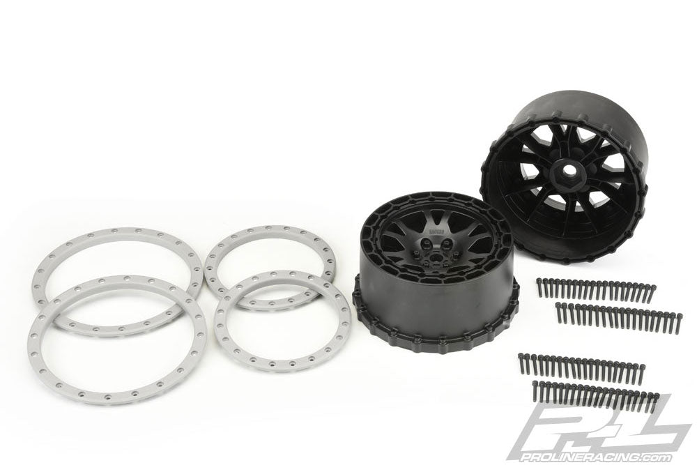 PROLINE IMPULSE PRO-LOC BLACK WHEELS W/GREY RING XMAXX (F/R)