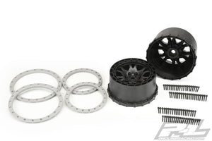 PROLINE IMPULSE PRO-LOC BLACK WHEELS W/GREY RING XMAXX (F/R)