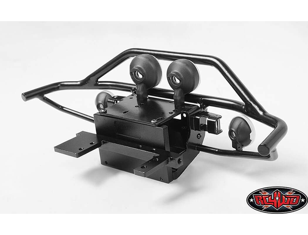 RC4WD ROUGH STUFF METAL FRONT BUMPER FOR RC4WD TRAIL FINDER 2 (HELLA & IPF ROUND LIGHTS)