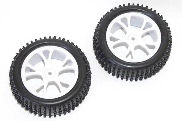 FTX VANTAGE FRONT BUGGY TYRE MOUNTED ON WHEELS (PR) - WHITE
