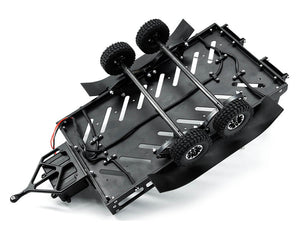 FASTRAX DUAL-AXLE TRAILER W/RAMPS & LEDS (MED 1/12-1/18) - BLACK