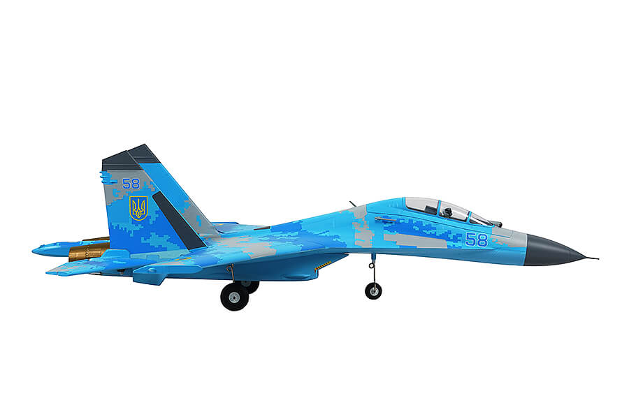 XFLY TWIN 50MM SU-27 EDF 750MM JET WITHOUT TX/RX/BATT - BLUE CAMO