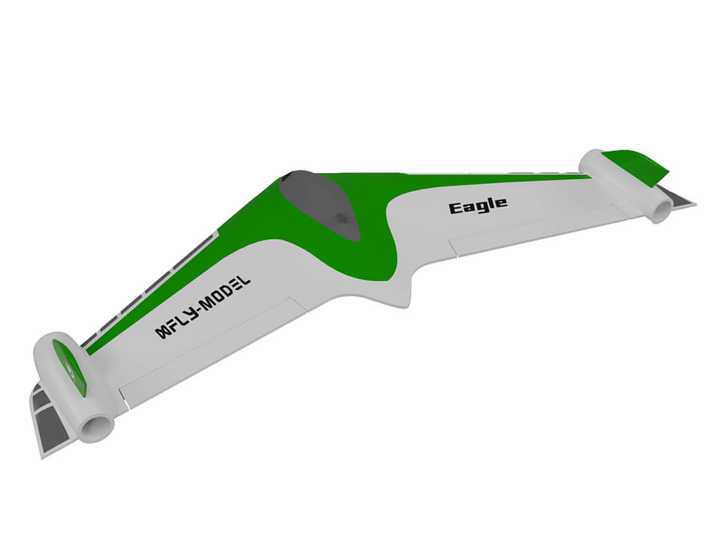 XFLY EAGLE 40MM EDF FLYING WING WITHOUT TX/RX/BATTERY WITH GYRO - GREEN