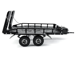 FASTRAX DUAL-AXLE TRAILER W/RAMPS & LEDS (MED 1/12-1/18) - BLACK