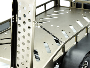 FASTRAX DUAL-AXLE TRAILER W/RAMPS & LEDS (MED 1/12-1/18) - TITANIUM