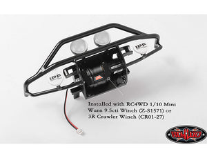 RC4WD ROUGH STUFF METAL FRONT BUMPER FOR RC4WD TRAIL FINDER 2 (HELLA & IPF ROUND LIGHTS)