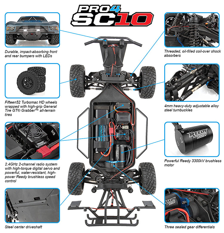 TEAM ASSOCIATED PRO4 SC10 RTR BRUSHLESS TRUCK