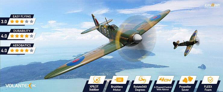 VOLANTEX SPITFIRE MKII 4CH 500MM BRUSHLESS WITH GYRO RTF