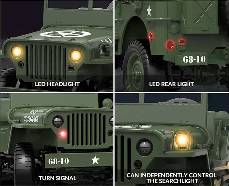 E-ZEE RC 1/10 4WD RC WILLYS JEEP WITH LED LIGHTS