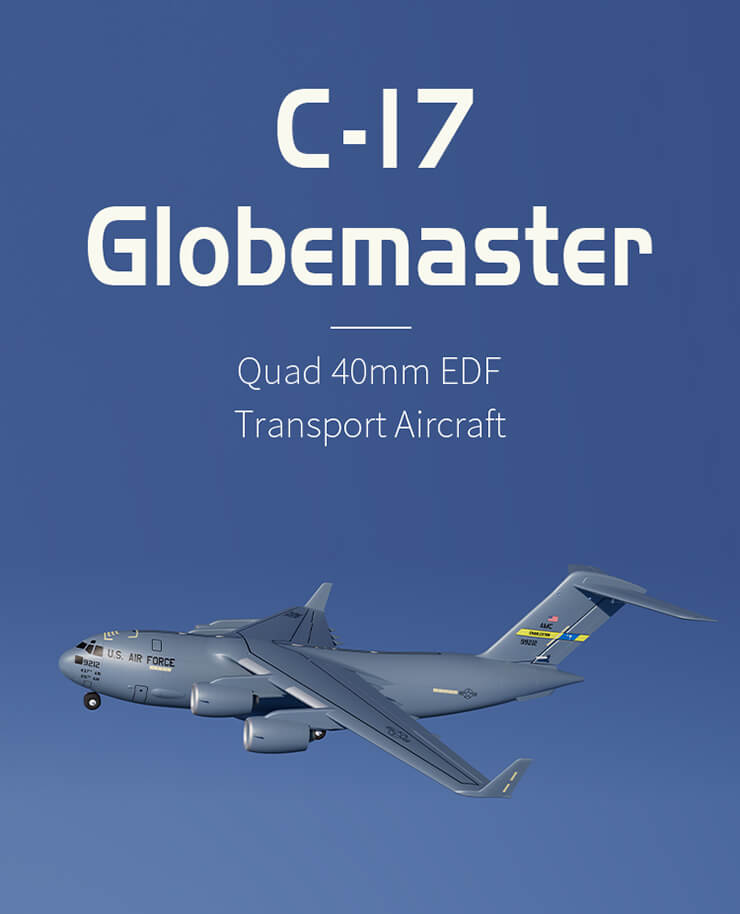 XFLY QUAD 40MM EDF GLOBEMASTER C-17 1200MM W/O TX/RX/BATT