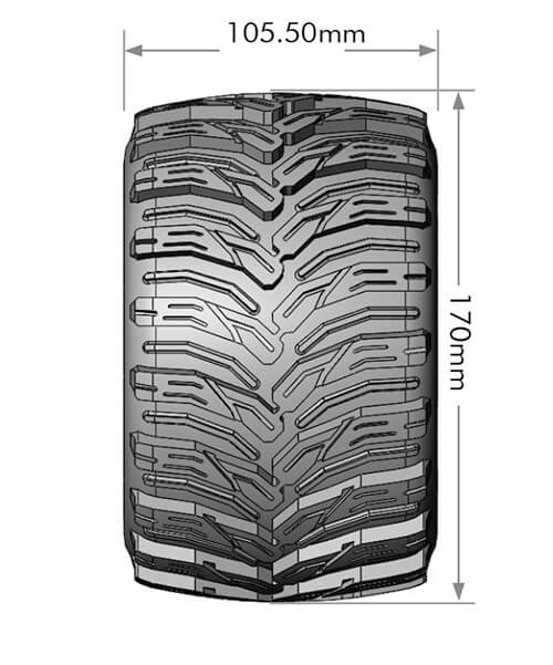 LOUISE RC MT-CYCLONE 1/8 SPORT 0" OFFSET HEX 17MM BLACK