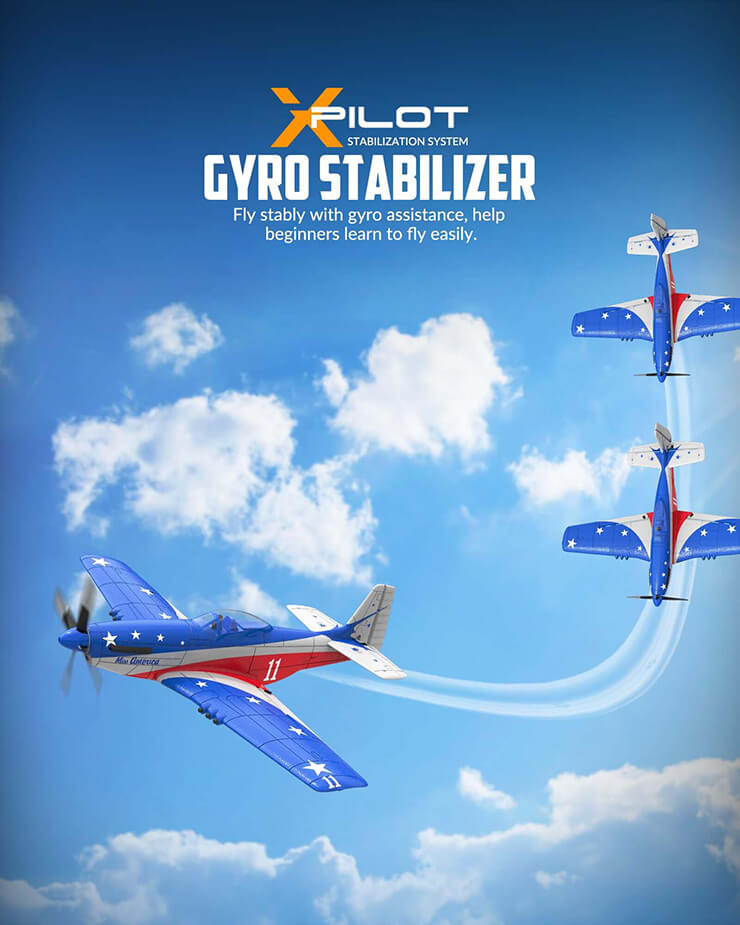 VOLANTEX P-51D MISS AMERICA 4CH 400MM BRUSHED WITH GYRO RTF