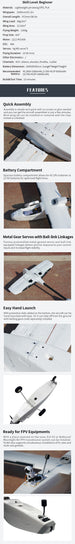 XFLY X1300 FPV MONOPLANE KIT (ELECTRONICS NOT INCLUDED)