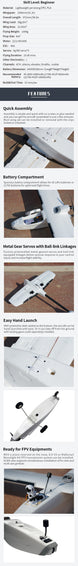 XFLY X1300 FPV MONOPLANE KIT (ELECTRONICS NOT INCLUDED)