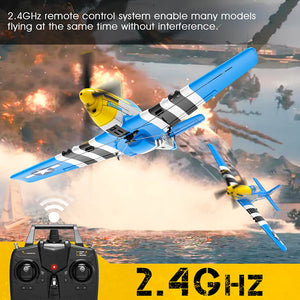 VOLANTEX P-51D MUSTANG V2 BLUE 4CH 400MM BRUSHED W/GYRO RTF