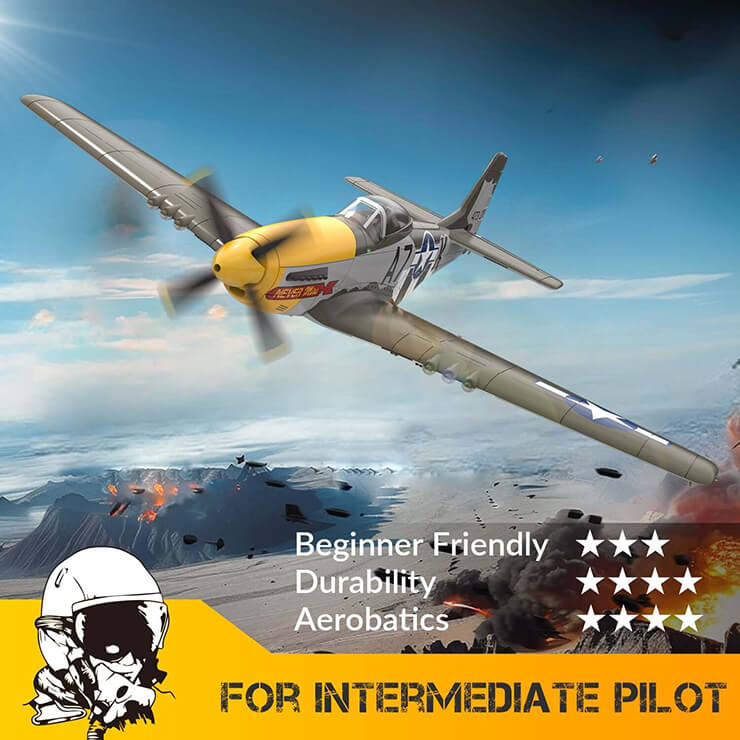 VOLANTEX P-51D MUSTANG GREEN 4CH 500MM BRUSHLESS WITH GYRO RTF