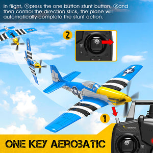 VOLANTEX P-51D MUSTANG V2 BLUE 4CH 400MM BRUSHED W/GYRO RTF