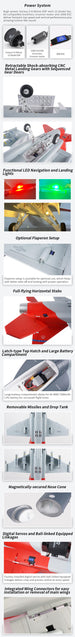XFLY EDF 80MM T-7A RED HAWK W/O TX/RX/BATT