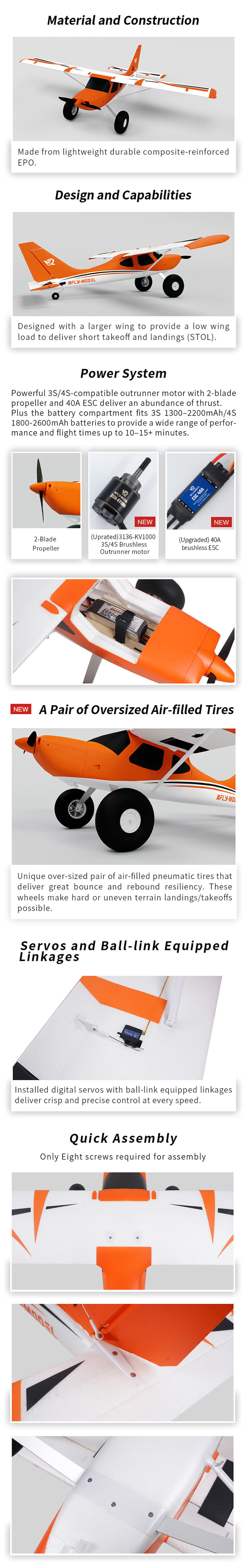 XFLY GLASTAR V2 BUSH/TRAINER 1233MM WINGSPAN WITHOUT TX/RX/BATT