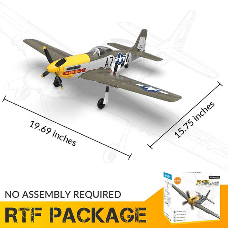 VOLANTEX P-51D MUSTANG GREEN 4CH 500MM BRUSHLESS WITH GYRO RTF