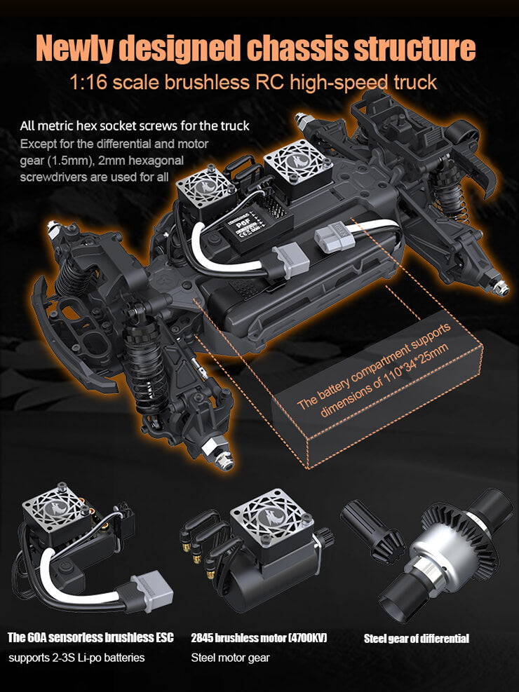 UDI RC SNOWCLAW MONSTER TRUCK 1/16 BRUSHLESS RTR PRO PLUS