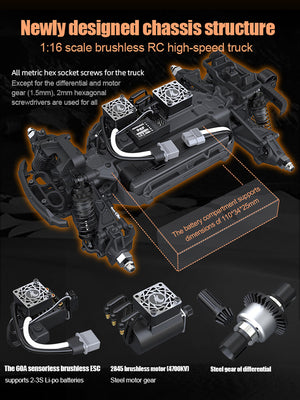 UDI RC SNOWCLAW MONSTER TRUCK 1/16 BRUSHLESS RTR PRO PLUS