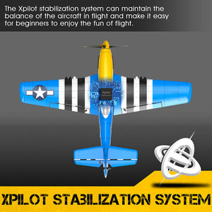VOLANTEX P-51D MUSTANG V2 BLUE 4CH 400MM BRUSHED W/GYRO RTF