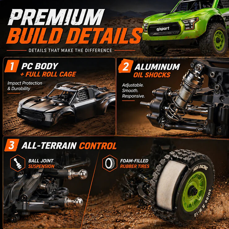 UDI RC 1/12 SIERRA 4WD SHORT COURSE TRUCK PRO RTR - GREEN