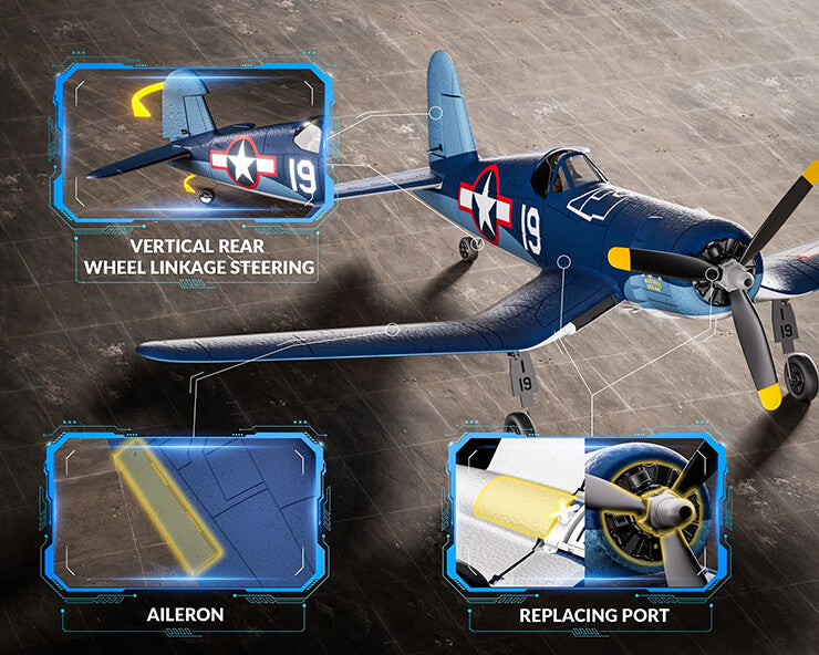 VOLANTEX F4U CORSAIR BLUE 4CH 500MM BRUSHLESS WITH GYRO RTF