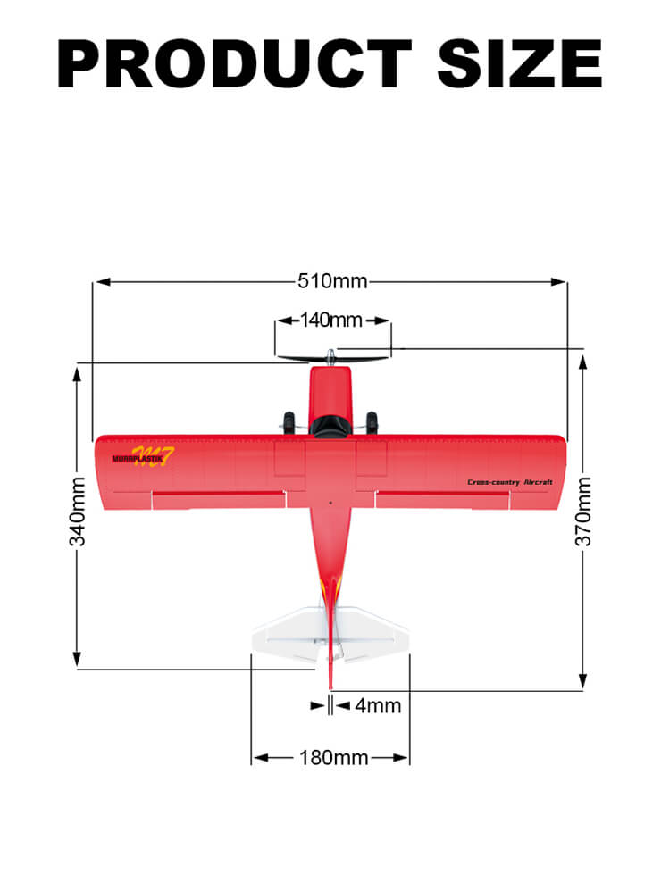 KOOTAI MAULE 512MM BRUSHLESS 4CH WITH GYRO EPP RTF - MODE 2 (RED)