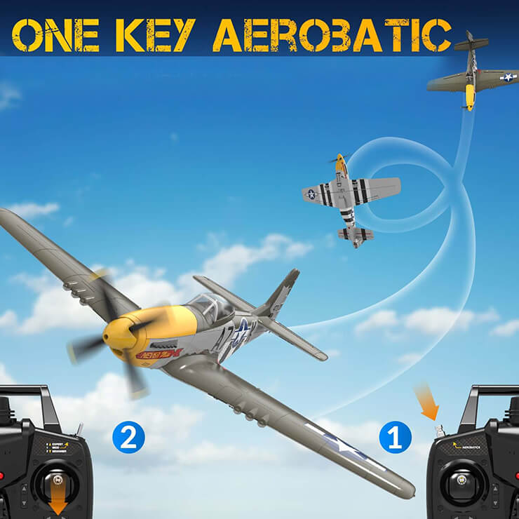 VOLANTEX P-51D MUSTANG GREEN 4CH 500MM BRUSHLESS WITH GYRO RTF