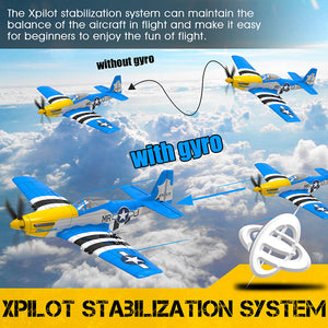 VOLANTEX P-51D MUSTANG V2 BLUE 4CH 400MM BRUSHED W/GYRO RTF
