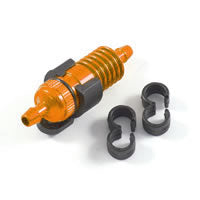 FASTRAX BURNT ORANGE FUEL FILTER W/MOUNT/FUEL TUBE CLIPS