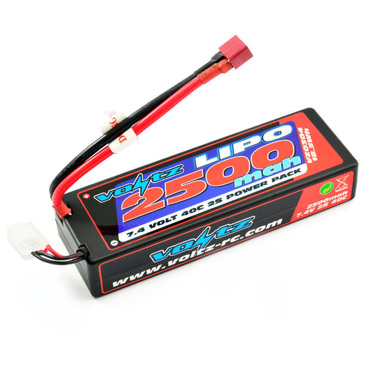 VOLTZ 2500mah 2S 7.4V 40C HARDCASE LIPO BATTERY STICK PACK