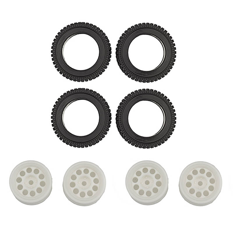 TEAM ASSOCIATED RC10 RALLY 4X4 WHEEL & TYRE SET
