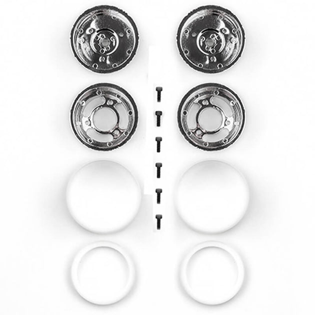 TEAM ASSOCIATED JAY HALSEY RC10 REAR WHEELS, CHROME